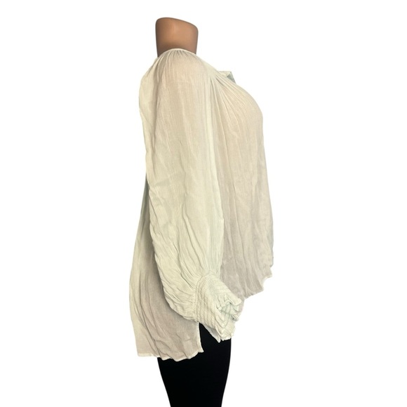 Karen Kane Pale Blue Long Sleeve Blouse - Picture 7 of 9